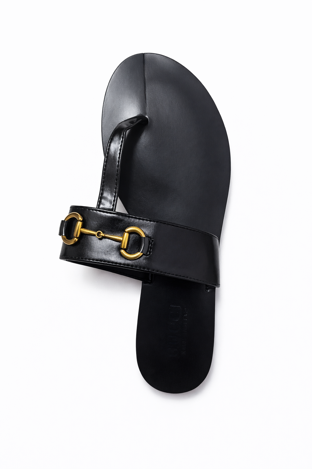 Luxury Green Gold Detail Sandals – Elegant Flat Summer Slides for Women