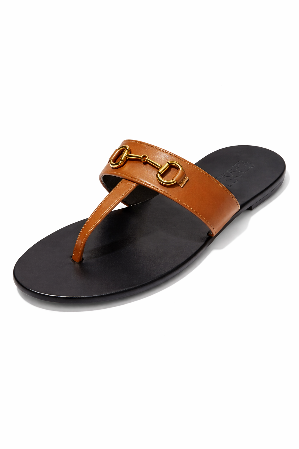 Luxury Green Gold Detail Sandals – Elegant Flat Summer Slides for Women
