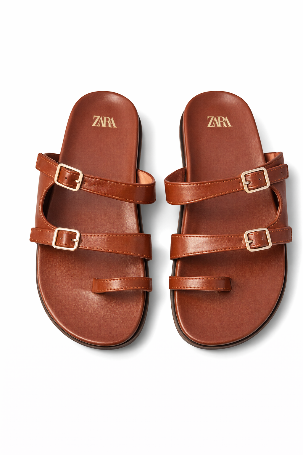 Green Double Strap Buckle Slide Sandals – Women’s Casual Summer Flats