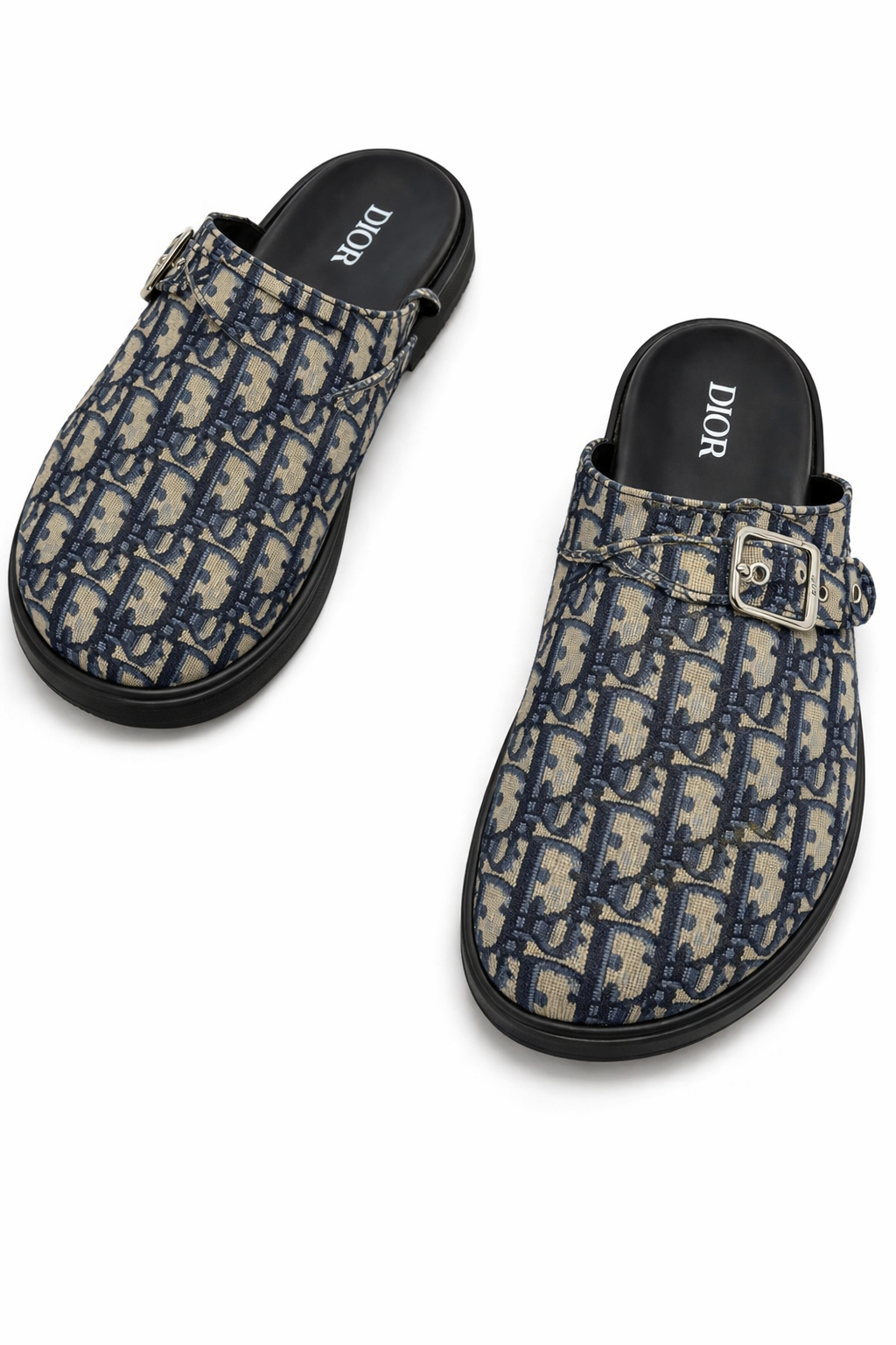 Men’s Designer Inspired Pattern Mule Slides – Comfortable Casual Luxury Slip-On Sandals