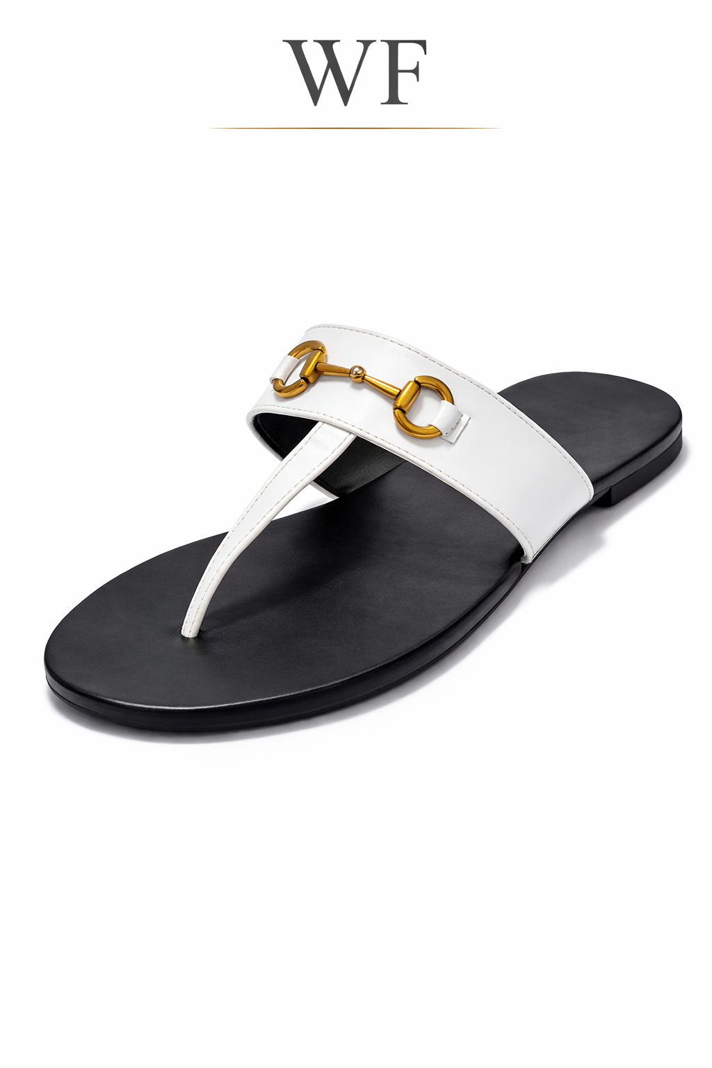 Luxury Green Gold Detail Sandals – Elegant Flat Summer Slides for Women
