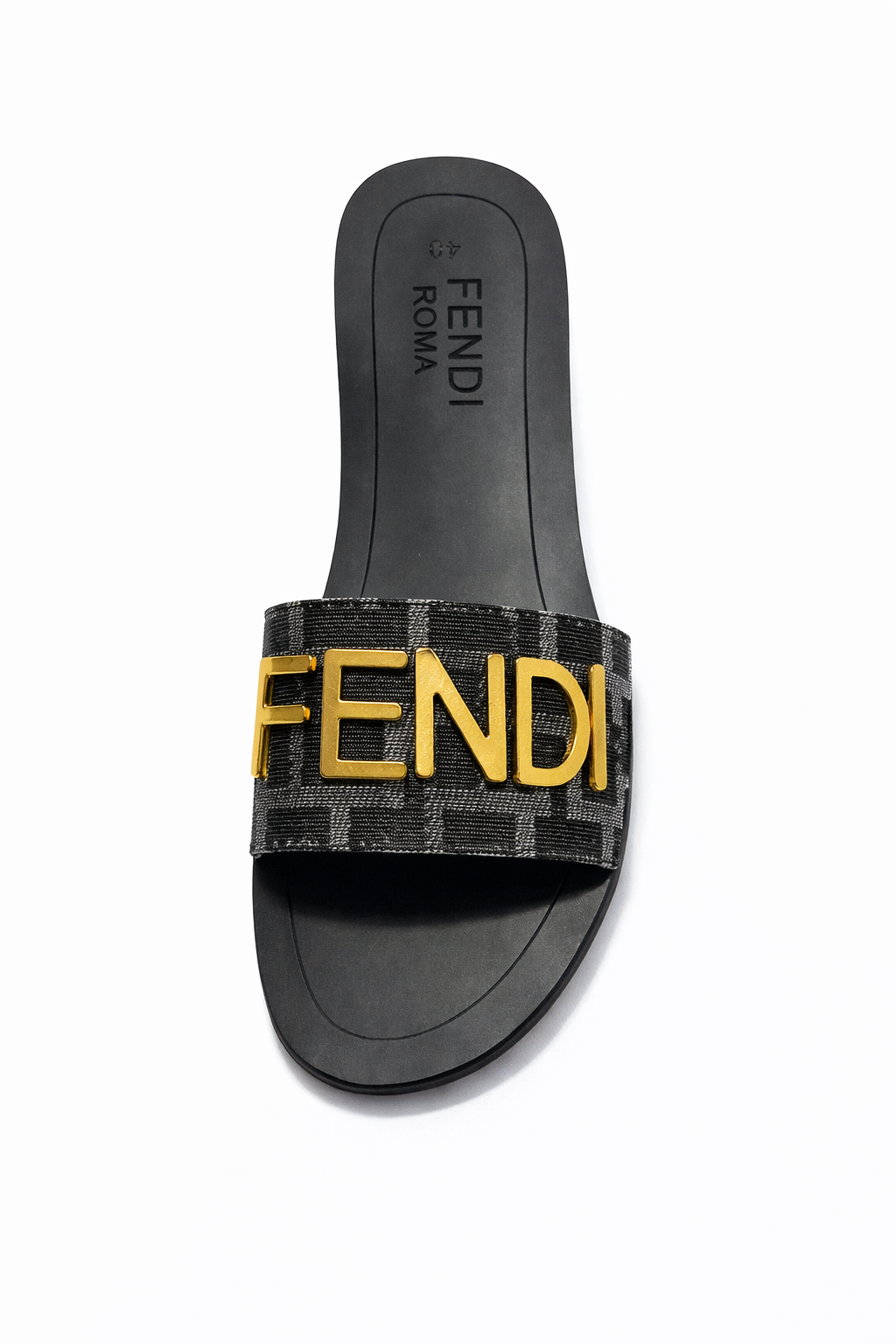 Luxury Inspired Slide Sandals – Bold Gold Detail Summer Flats