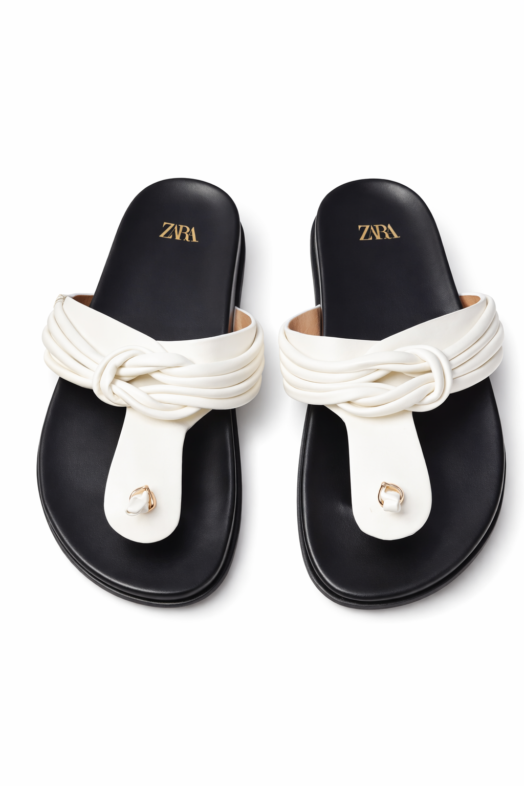 Black Braided Thong Sandals – Minimalist Designer Inspired Slides
