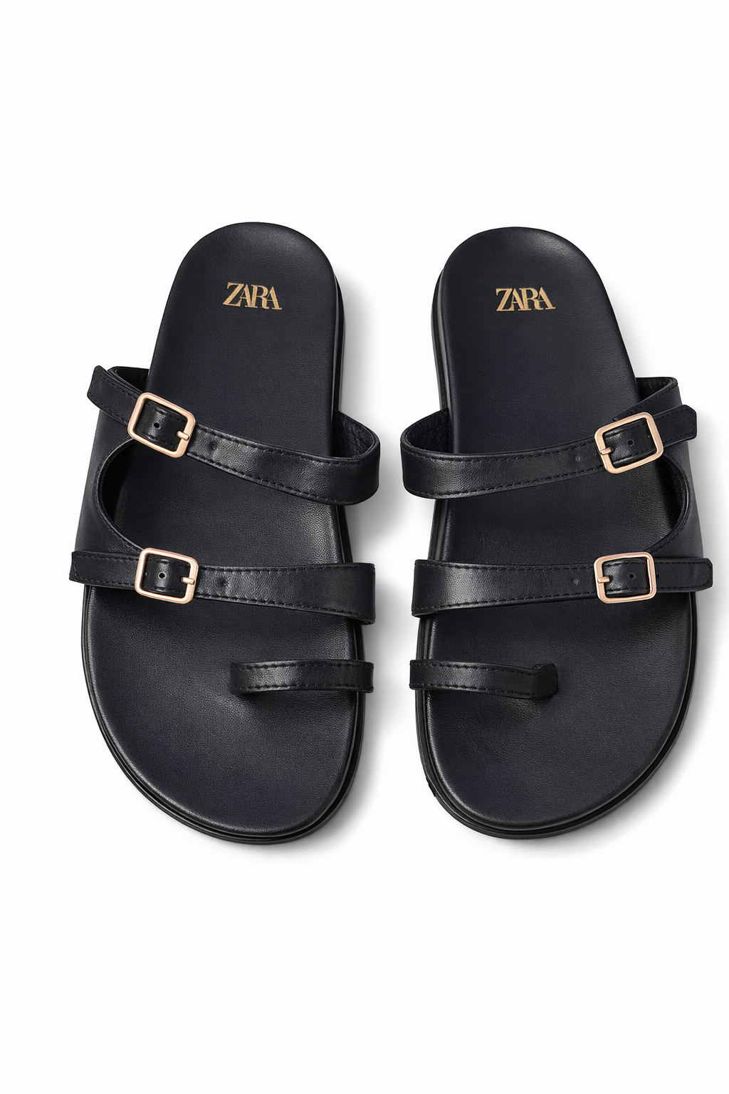 Green Double Strap Buckle Slide Sandals – Women’s Casual Summer Flats