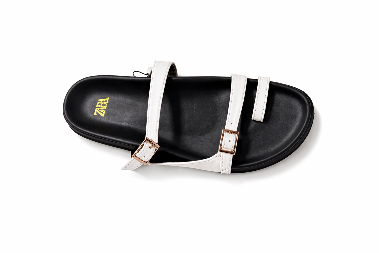 Brown Double Strap Slide Sandals – Adjustable Buckle Designer Inspired